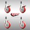 Service Caster 5 Inch 316SS Red Poly Swivel 7/8 Inch Expanding Stem Caster Lock Brake, 2PK SS316TTLEX20S514-PPUB-RED-2-S-2-78 - alternate 3